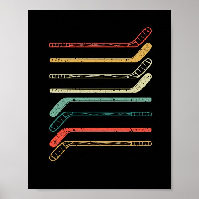 Poster Ventilateurs de hockey sur glace silhouette hiver (Devant)