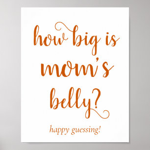 Poster Ventre simple Mommys Automne Orange Jeu de devin