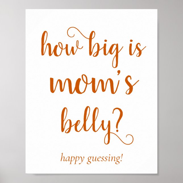 Poster Ventre simple Mommys | Automne Orange Jeu de devin (Devant)