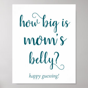 Poster Ventre simple Mommys   Jeu Turquoise de devis Aqua