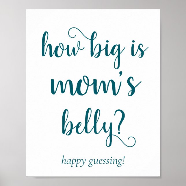 Poster Ventre simple Mommys | Jeu Turquoise de devis Aqua (Devant)