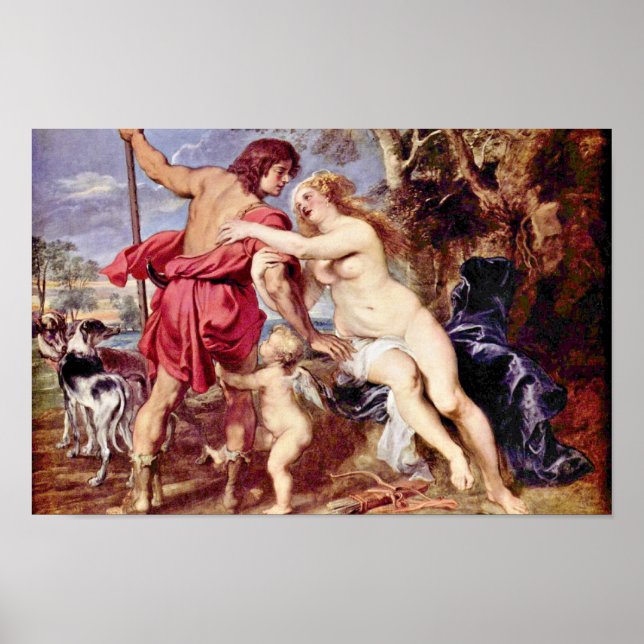 Poster Venus Et Adonis Par Rubens Peter Paul (Devant)