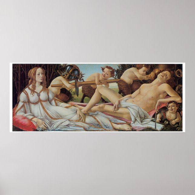 Poster Vénus et Mars par Sandro Botticelli (Devant)