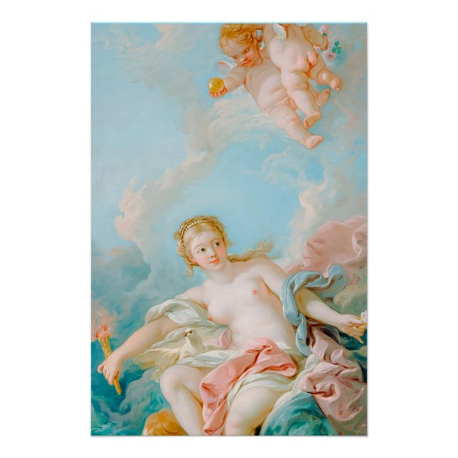 Poster Vénus sur les vagues par François Boucher (Devant)