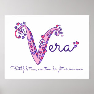 Poster Vera initiale V doodart nom et signification