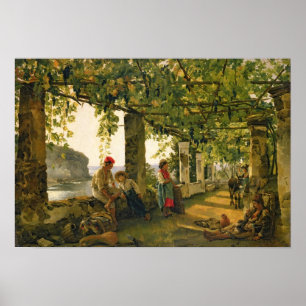 Poster Véranda avec les vignes tordues, 1828