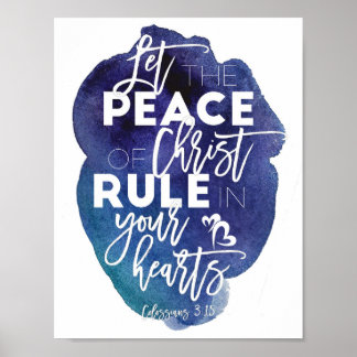 Poster Verbe biblique, Art Écriture, Colossiens 3:15