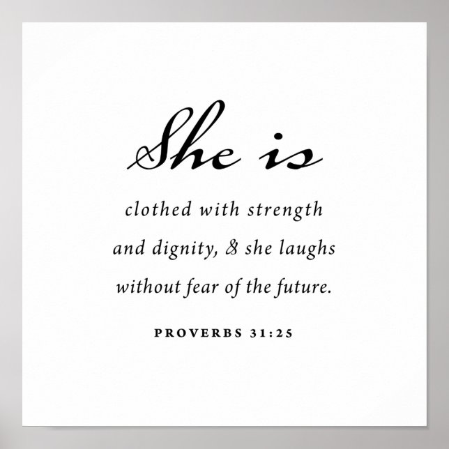 Poster Verbes de la Bible 31:25 (Devant)