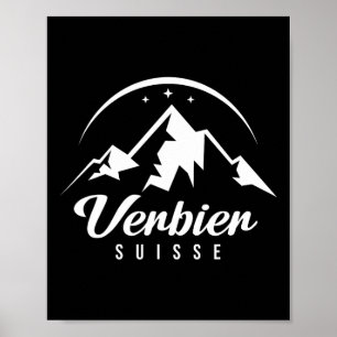 Poster Verbier Suisse Station de ski Ski Snowboard