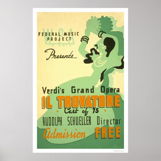 Poster Verdi Il Trovatore 1937 WPA (Devant)