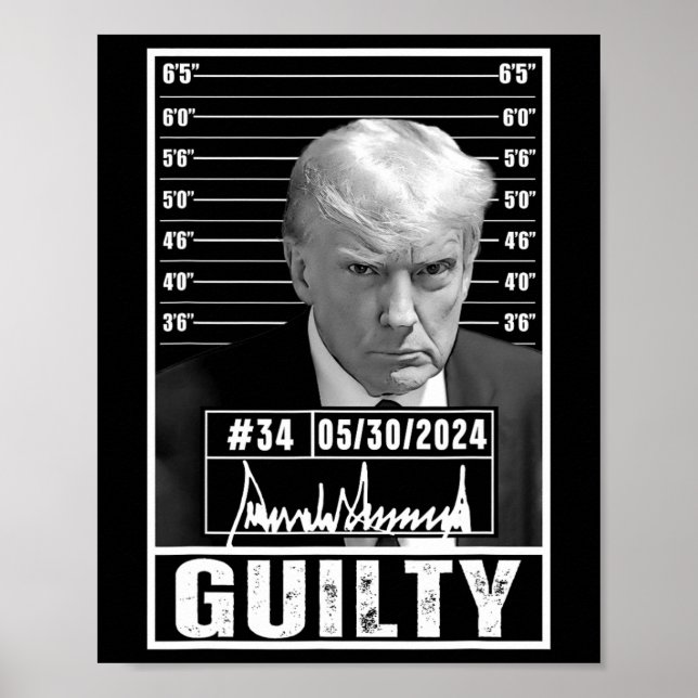 Poster Verdict de condamnation Donald Trump Mug Shot Jail (Devant)
