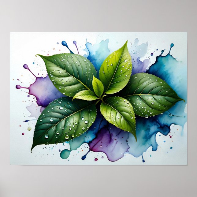 Poster Verdure baignée de rosée (Devant)