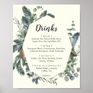 Poster Verdure d'hiver   Panneau de menu de boissons de m