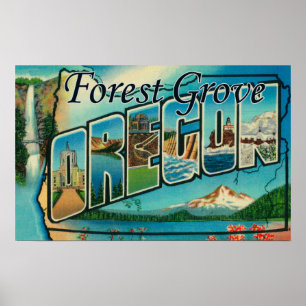 Poster Verger de forêt, Orégon - grandes scènes de lettre