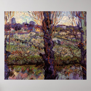 Poster Verger en fleurs, Arles par Vincent van Gogh