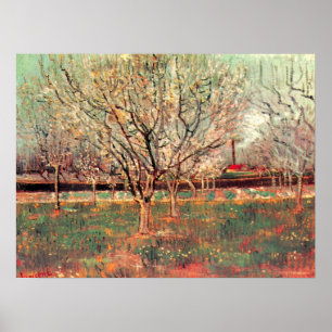 Poster Verger en fleurs, Pruniers de Vincent van Gogh