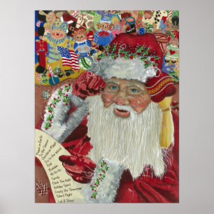Poster Vérification minutieuse — Santa classique 18x24