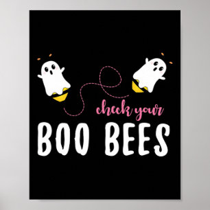 Poster Vérifier vos abeilles Boo Octobre Décernés du canc