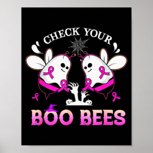 Poster Vérifiez Vos Abeilles Boo Drôles Cancer du Sein Ha