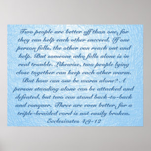Poster Véritable ami verset de la Bible Ecclesiastes 4:9-