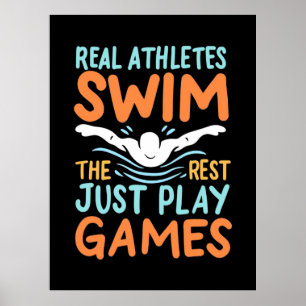 Poster Véritable Athlètes nager