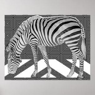 Poster Véritable copie d'affiche de zèbre