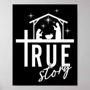 Poster Véritable Histoire De Jésus Naissance Noël Scène D