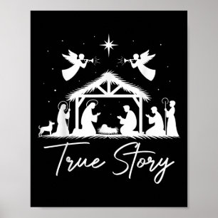 Poster Véritable histoire Noël Nativité Jésus Christian M