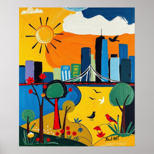 Poster Véritable paysage urbain et nature