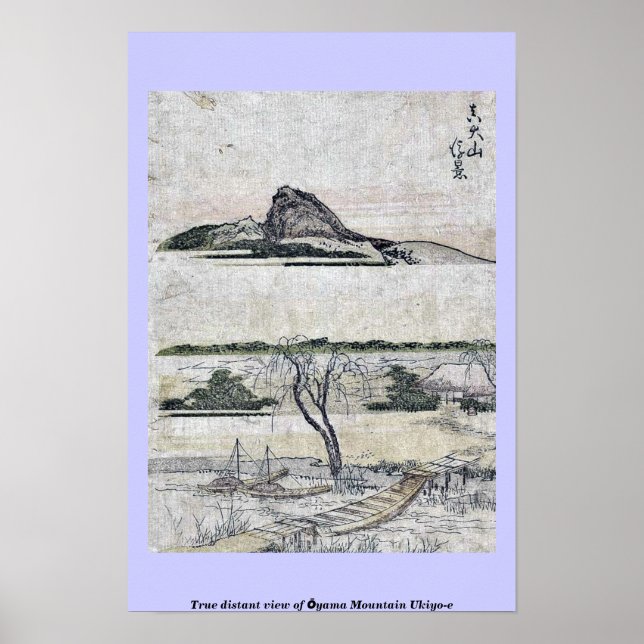 Poster Véritable vue lointaine sur la montagne d'Ōyama Uk (Devant)