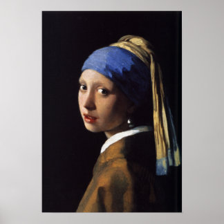 Poster Vermeer - Fille à oreille perle - Art Vintage