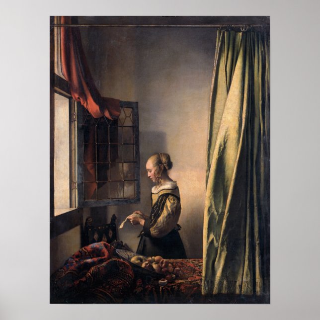 Poster Vermeer - Fille Lisant Une Lettre À Une Fenêtre Ou (Devant)