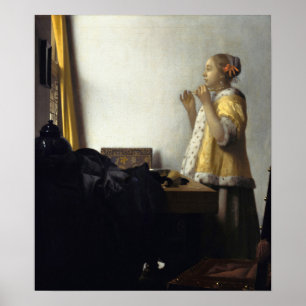 Poster Vermeer - Jeune Femme Avec un Collier de Perles 16