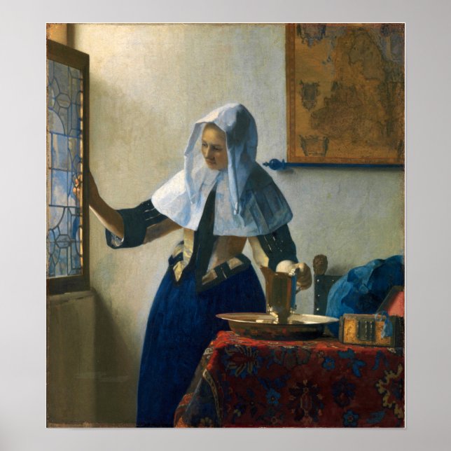 Poster Vermeer - Jeune Femme Avec Un Embarcadère D'Eau 16 (Devant)