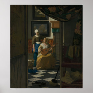 Poster Vermeer - La Lettre d'amour 1670