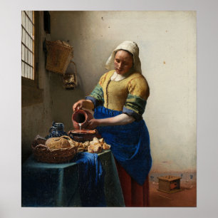 Poster Vermeer - La Milkmaid 1661