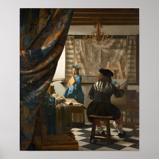 Poster Vermeer - L'Art De La Peinture 1668 (Devant)
