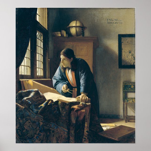 Poster Vermeer - Le géographe 1669 (Devant)