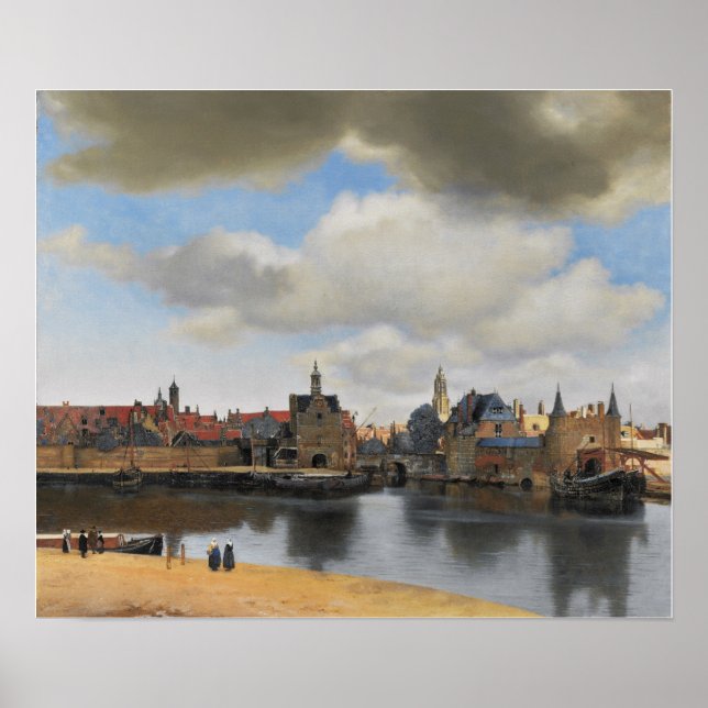 Poster Vermeer - Vue de Delft 1663 (Devant)