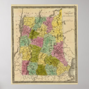 Poster Vermont Et New Hampshire