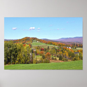 Poster Vermont Hillside à l'automne