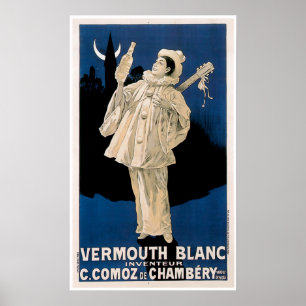 Poster Vermouth Blanc Boissons Vintages Publicité Art