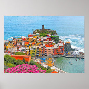 Poster VERNAZZA  - Cinque Terre - panorama - Liguria -