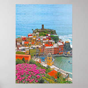 Poster VERNAZZA - Cinque Terre - panorama - Ligurie -