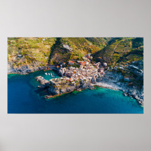 POSTER VERNAZZA, ITALIE - SCÈNE CÔTIÈRE