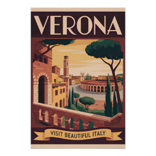 Poster Vérone Italie vintage
