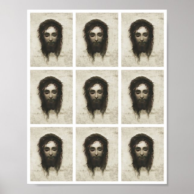 Poster Veronica Veil Jour Jésus Face Épines de la Couronn (Devant)