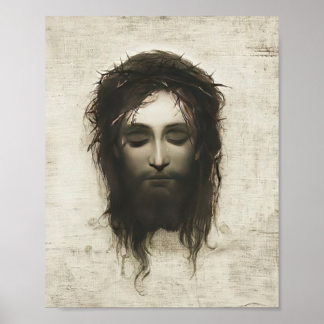 Poster Veronica Veil Roue Jésus Face à la couronne d'épin (Devant)