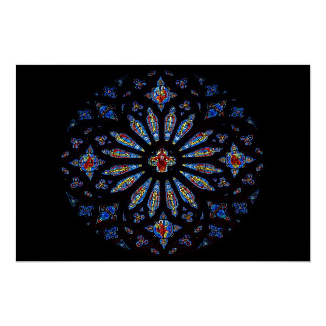 Poster Verre coloré de l'église (Devant)