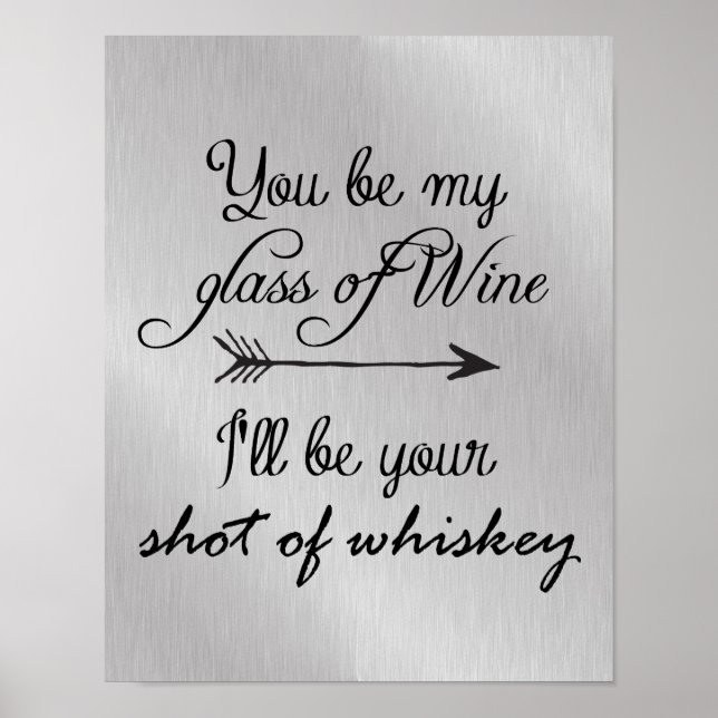 Poster Verre de vin prise de Whiskey (Devant)